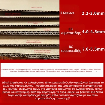 Εξατομικευμένο κυματοειδές χαρτοκιβώτιο CX-1, πάχος 5 mm, 230 GSM.