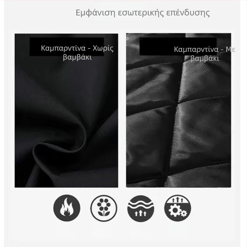 Ανδρικό εξωτερικό παλτό χειμερινό μεσαίου μήκους — χαλαρή γραμμή, αντιανεμικό και ανθεκτικό, βαμβακο-Modal ύφασμα με αποσπώμενα μανίκια