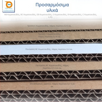 Διπλωτό χαρτονένιο κουτί από γοφριωμένο χαρτόνι, 230 GSM, πάχος 5, δυνατότητα εκτύπωσης λογότυπου