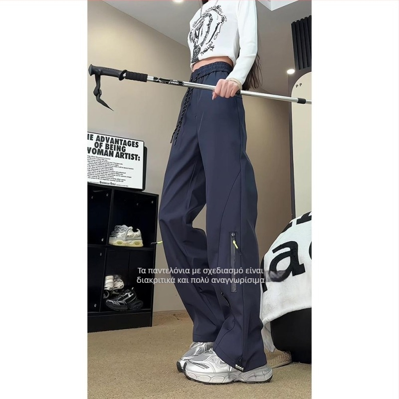 Ανδρικά παντελόνια πεζοπορίας με επένδυση φλίς, αδιάβροχα (αντιανεμικά, χειμερινά)