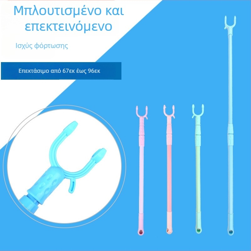 Τηλεσκοπική πλαστική βέργα για στέγνωμα ρούχων σε μπαλκόνι, φορητή, μοντέρνος μινιμαλιστικός σχεδιασμός