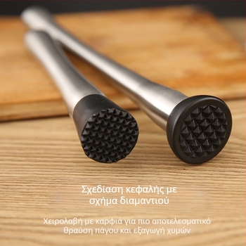 Σετ σφυριά πάγου για κοκτέιλ – λαβή από ανοξείδωτο ατσάλι, PC σφυρί και PP σφυρί λεμονιού, 2 τεμάχια μπαρ