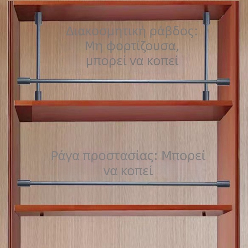 Αλουμινένιος κυκλικός σωλήνας προστασίας για ντουλάπες – ράβδος στήριξης επίπλων, προστατευτική άκρη, μοντέρνο μινιμαλιστικό διακοσμητικό ραβδάκι, με προσαρμοζόμενα εξαρτήματα στερέωσης