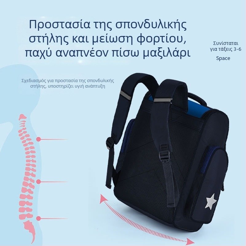 Σχολική τσάντα δημοτικού με μοτίβο ανιμέ, νάιλον, χωρητικότητα 20–35 L, φερμουάρ, διπλοί ιμάντες ώμου