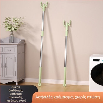 Ανοξείδωτη επεκτεινόμενη ράγα στέγνωσης ρούχων για οικιακή χρήση, κατάλληλη για μπαλκόνι, κοιτώνες και μπάνιο; μάρκα Super long; μοντέρνο στυλ