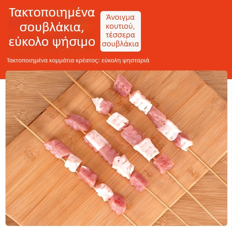 Σετ καλαμάκια BBQ — String Duoduo, PP, 120 τεμ., επαναχρησιμοποιούμενο, 4 σειρές γρήγορου σουβλίσματος, Νέο Κινέζικο Στυλ
