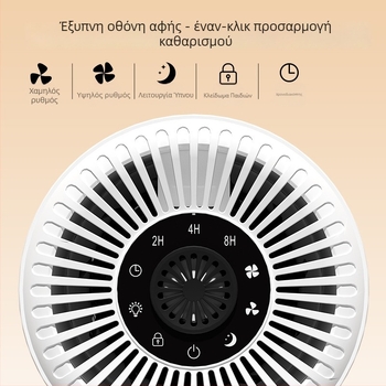 Επιτραπέζιος καθαριστής αέρα με αρνητικά ιόντα, 51–150 m³/h, θόρυβος 32,8 dB, τροφοδοσία USB, συνθετικό φίλτρο
