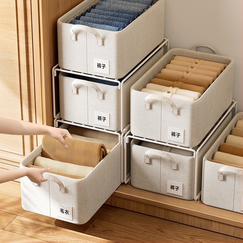 Κουτί αποθήκευσης ρούχων από βαμβάκι και λινό, πτυσσόμενο, χωρητικότητας 20–30 L, χωρίς καπάκι, φορητό