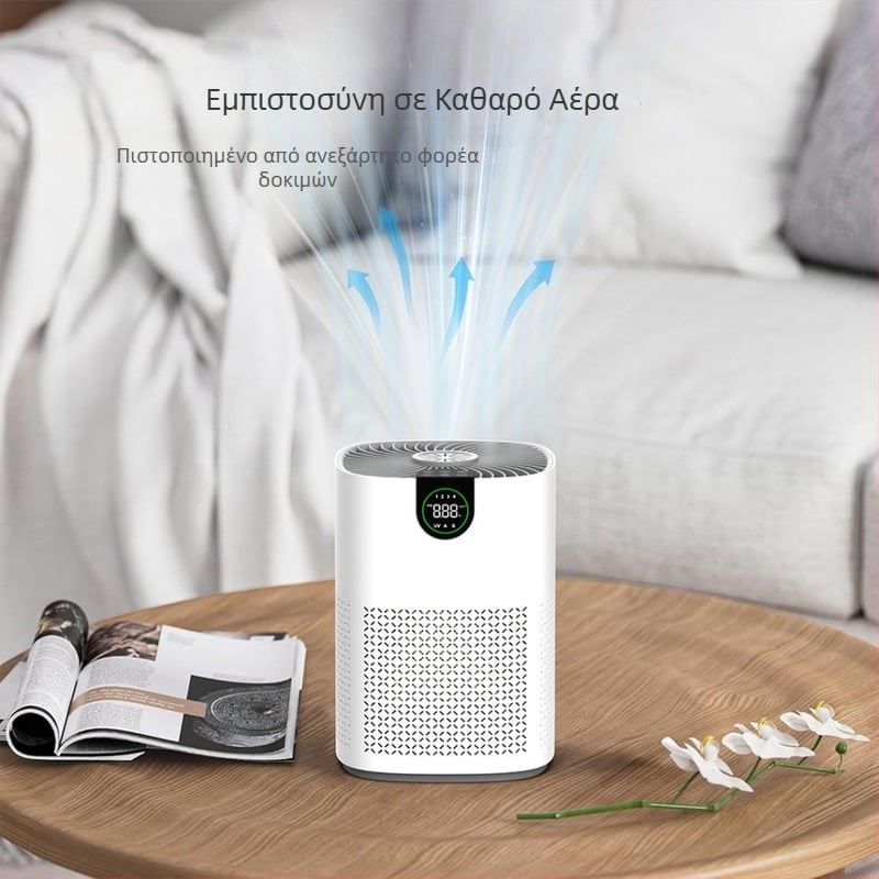 Νέος φορητός επιτραπέζιος καθαριστής αέρα για το σπίτι — απομάκρυνση φορμαλδεΰδης, εξάλειψη οσμών και τριχώματος κατοικιδίων, αρνητικά ιόνια, τροφοδοσία USB, κατάλληλο για 21–30 τ.μ.