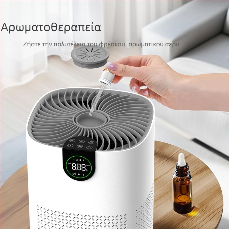 Νέος φορητός επιτραπέζιος καθαριστής αέρα για το σπίτι — απομάκρυνση φορμαλδεΰδης, εξάλειψη οσμών και τριχώματος κατοικιδίων, αρνητικά ιόνια, τροφοδοσία USB, κατάλληλο για 21–30 τ.μ.