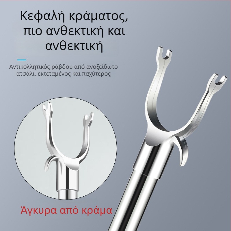 Ανοξείδωτο αναδιπλούμενο πιρούνι για στέγνωμα ρούχων σε μπαλκόνι — μοντέρνο μινιμαλιστικό στυλ