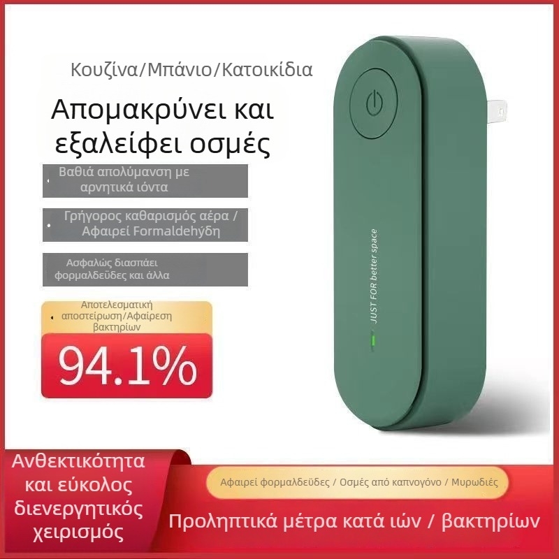 Συσκευή καθαρισμού αέρα με αρνητικά ιόντα και αφαίρεση φορμαλδεΰδης, 50 m³/ώρα, θόρυβος ≤ 36 dB, κατάλληλη για έως 10 m², σύνθετο φίλτρο