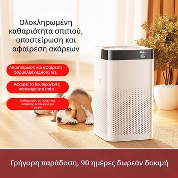 Επιτραπέζιος καθαριστής αέρα οικιακής χρήσης – 50 m³/h ροή αέρα, θόρυβος <36 dB, CADR PM 300 m³/h, CADR φορμαλδεΰδης 45, κάλυψη 21–30 τ.μ.