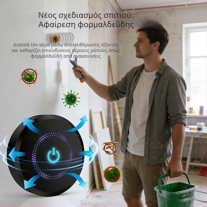 Φορτιζόμενος γεννήτρια όζοντος για ψυγείο, ντουλάπι παπουτσιών και μπάνιο – καθαρισμός αέρα, απομάκρυνση οσμών, εξάλειψη οσμών από κατοικίδια, 50 m3/h, ≤36 dB, έλεγχος αφής