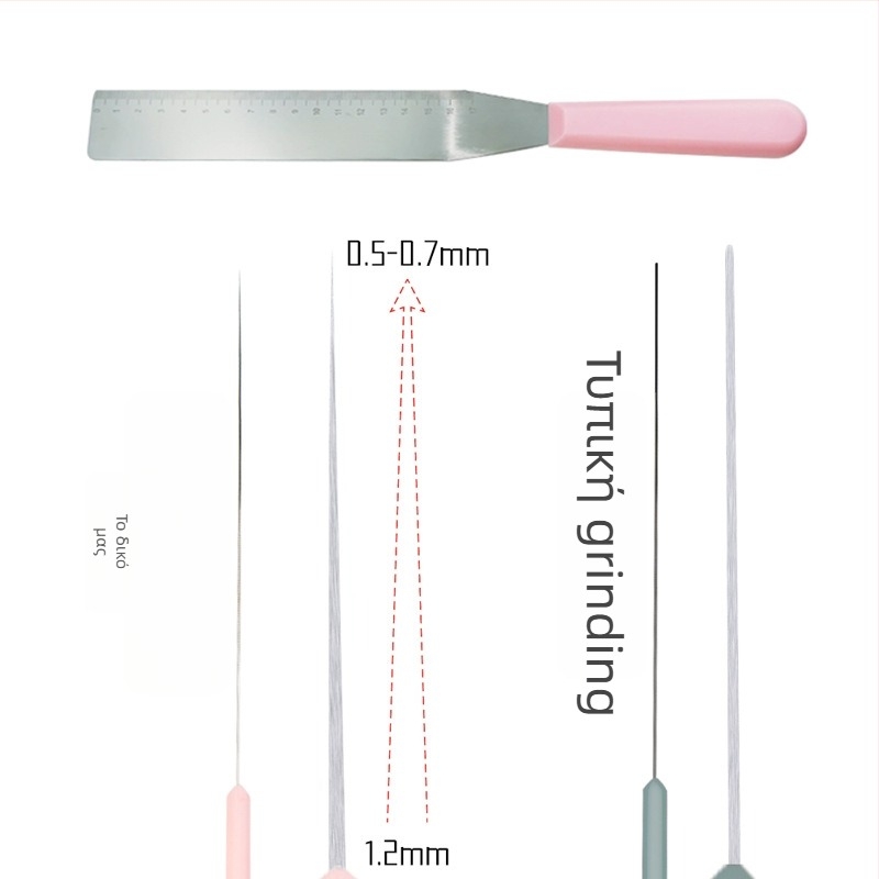 Σπάτουλα διακόσμησης τούρτας με κλίμακα, ορθογώνια γωνία, από ανοξείδωτο ατσάλι