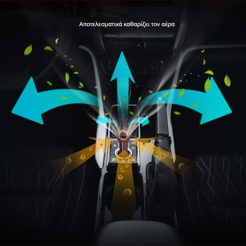 Landsign Φορητός Μίνι Αεροκαθαριστής Αυτοκινήτου – Αρνητικά Ιόνια, Χαμηλός Θόρυβος <36 dB, Ροή Αέρα 51–150 m³/h, Τροφοδοσία από Όχημα, Εμβέλεια έως 10 m²