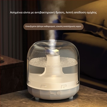 Υγραντήρας οικίας και γραφείου με 3 εξόδους ατμών, δεξαμενή 10 L, κάλυψη 41–60 m², ήσυχη λειτουργία <36 dB, τροφοδοσία με μπαταρία