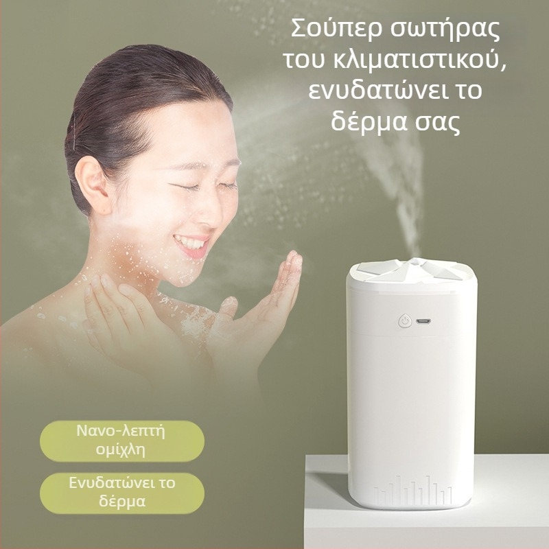 Αρωματικός διαχυτής υγραντήρα για οικιακή και αυτοκίνητη χρήση με νυχτερινό φως, τροφοδοσία USB, δεξαμενή 0,5 L, 1 έξοδος ομίχλης, ήσυχη λειτουργία, κατάλληλο για χώρους έως 10 τ.μ.