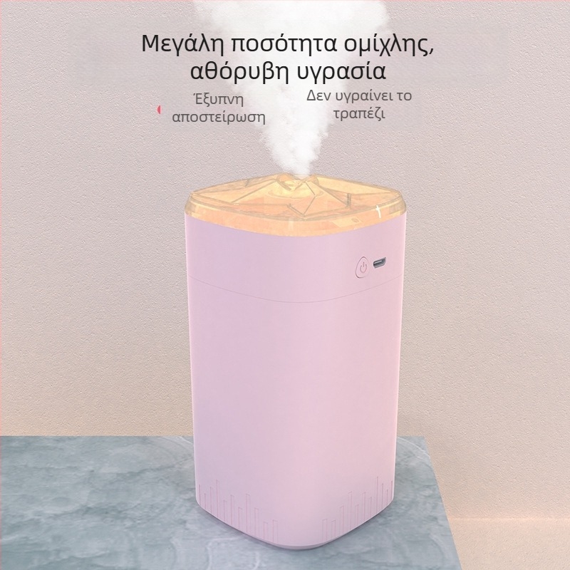 Αρωματικός διαχυτής υγραντήρα για οικιακή και αυτοκίνητη χρήση με νυχτερινό φως, τροφοδοσία USB, δεξαμενή 0,5 L, 1 έξοδος ομίχλης, ήσυχη λειτουργία, κατάλληλο για χώρους έως 10 τ.μ.