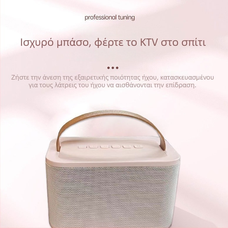 Φορητό ηχείο καραόκε με δύο ηχεία και μικρόφωνο, Bluetooth 5.0, 6W, εύρος συχνοτήτων 100 Hz-20 kHz, SNR 75 dB