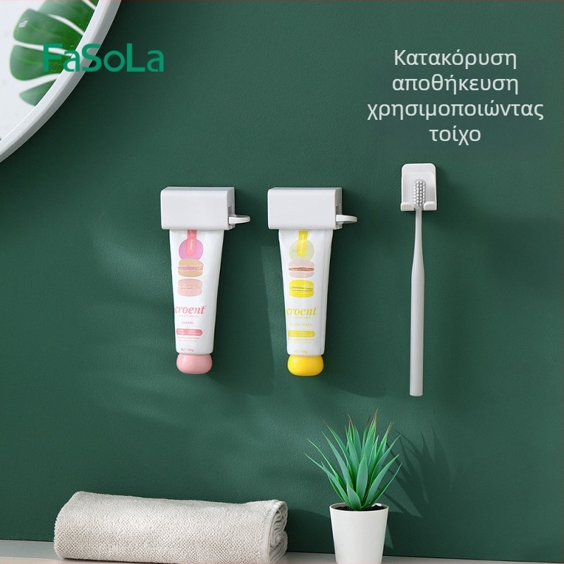 FaSoLa Τοίχο-Μονταρισμένος πιεστήρας οδοντόπαστας με ράφι αποθήκευσης - Καθολική χρήση, Προέλευση Κίνα