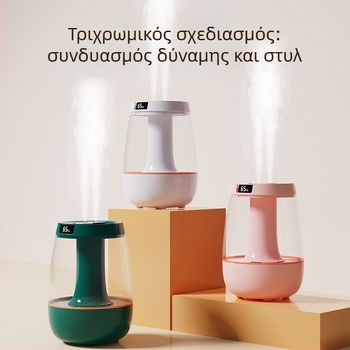 Υγραντήρας αέρα, μοντέλο JH-020H, δύο εξόδοι ομίχλης, δεξαμενή 2.6–4.0 L, κατάλληλος για 21–30 τ.μ., θόρυβος κάτω από 36 dB, χρονοδιακόπτης άνω των 8 ωρών