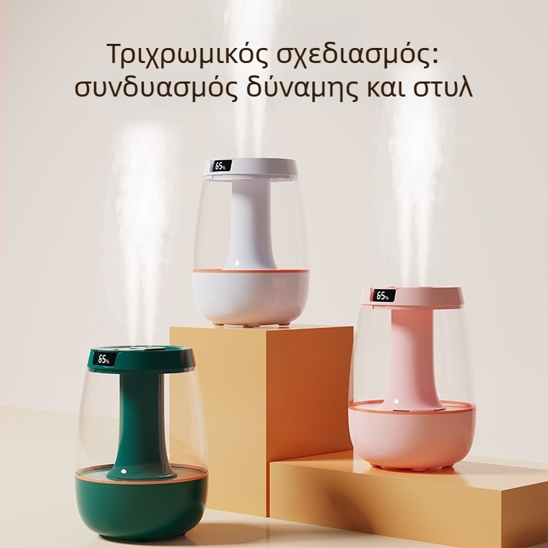 Υγραντήρας αέρα, μοντέλο JH-020H, δύο εξόδοι ομίχλης, δεξαμενή 2.6–4.0 L, κατάλληλος για 21–30 τ.μ., θόρυβος κάτω από 36 dB, χρονοδιακόπτης άνω των 8 ωρών