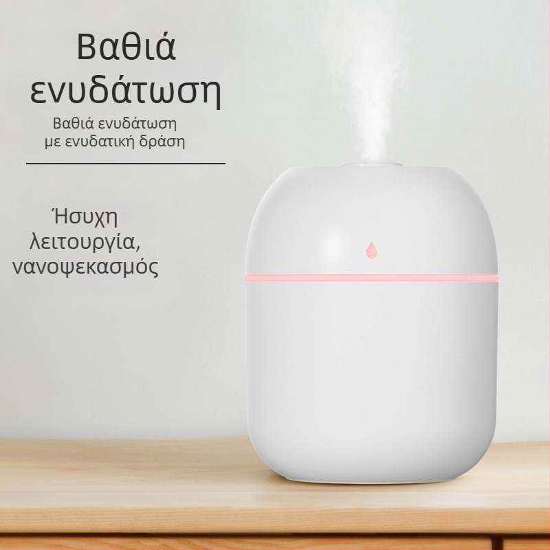 Υγραντήρας αέρα με περιβαλλοντικό φωτισμό, τροφοδοσία USB, ήσυχη λειτουργία, κάλυψη έως 10 τ.μ.