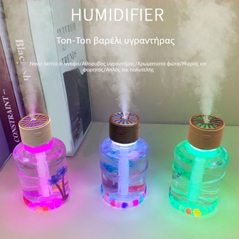 Υγραντήρας και Διαχυτής Αρώματος για Καθαρισμό Αέρα, ήσυχη λειτουργία (εμβέλεια 41–60 m², δεξαμενή 0.5–1 L, έξοδος ομίχλης 1, θόρυβος 36–45 dB, USB τροφοδοσία)