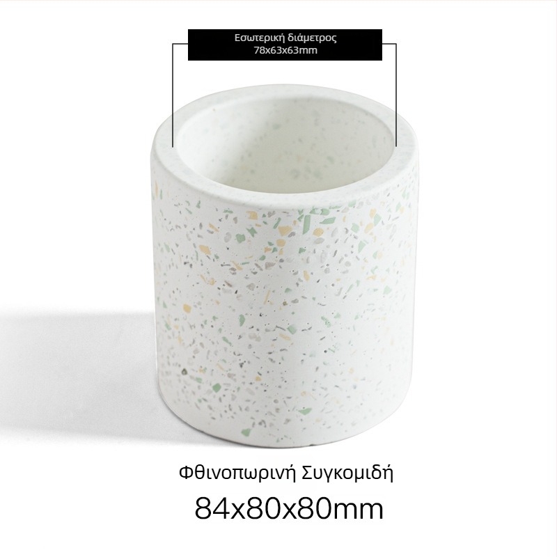 Θήκη οδοντόβουρτσας από διοταμίτης και πηλό, σε στυλ terrazzo; εγκατάσταση χωρίς διάτρηση; εκτύπωση λογότυπου; δυνατότητα προσαρμογής; συσκευασία 60 τεμάχια