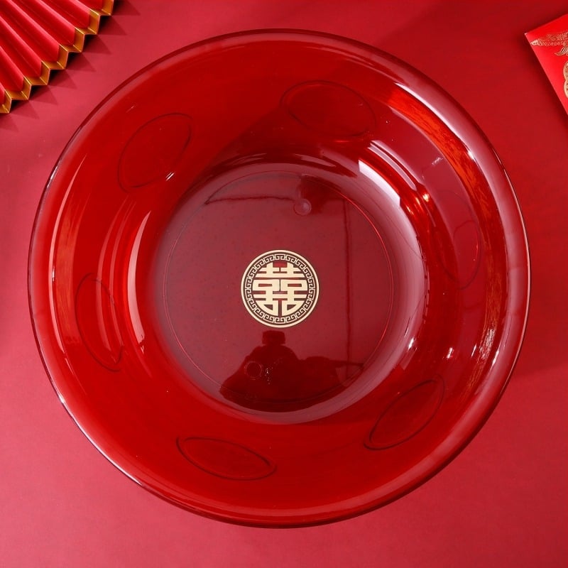 Πλαστικός διαφανής νιπτήρας γάμου, σετ προίκας νύφης, γαμήλιες προμήθειες, μάρκα Mutual harmony