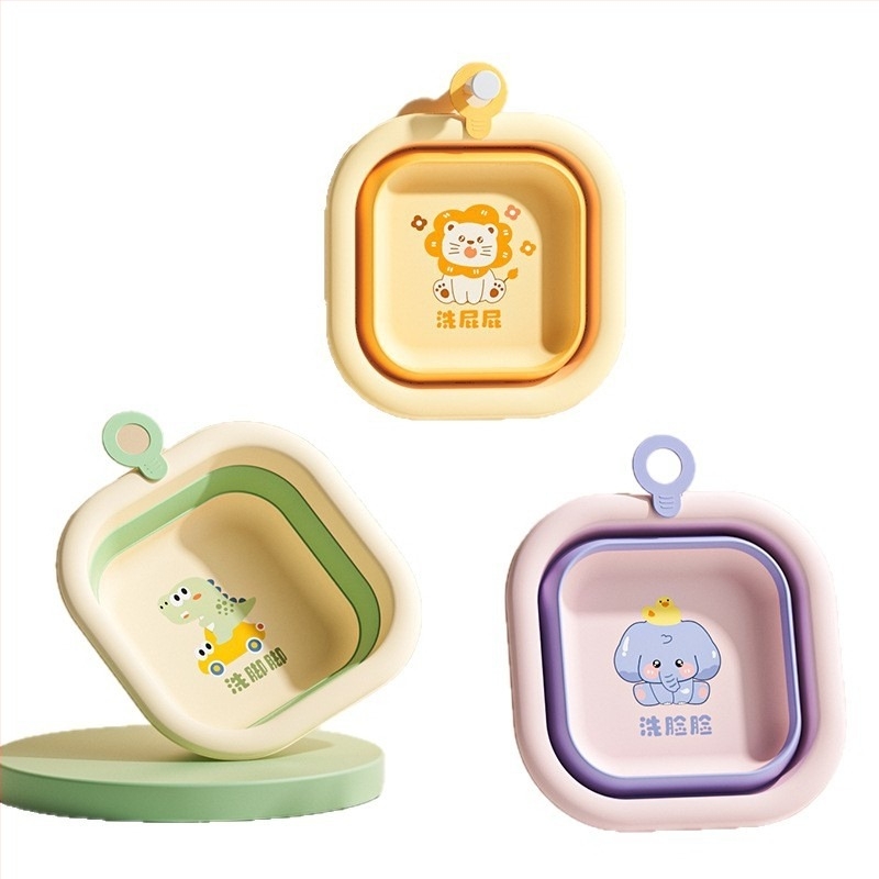 Παιδική διπλωμένη λεκάνη πλυσίματος προσώπου – φορητή πλαστική βρεφική λεκάνη, 180–200 g, κυκλοφορία άνοιξη 2025