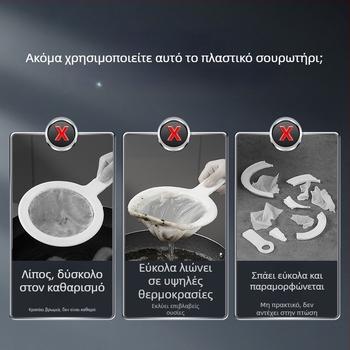 Ανοξείδωτο κουζίνας σουρωτήρι για διαχωρισμό λαδιού | Μάρκα Youqin • Υλικό: 304 Ανοξείδωτο ατσάλι • Προέλευση: Γουενζού • Κυκλοφόρησε: 2025 • Στυλ: Μοντέρνα απλότητα