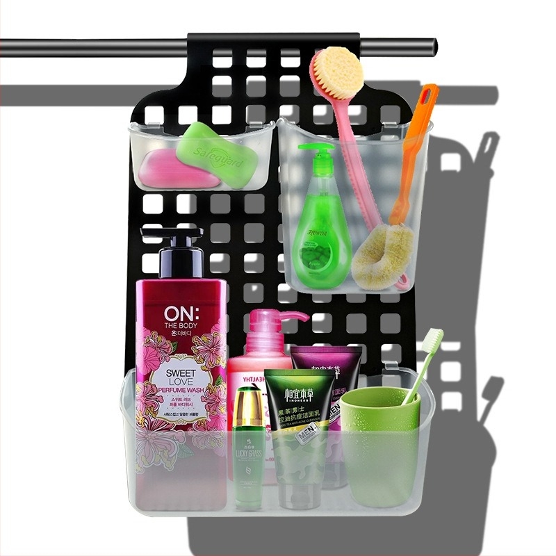 Κρεμαστό καλάθι μπάνιου για αποθήκευση, μοντέλο TX021-1 με τετράγωνες οπές, υλικό PP, μοντέρνος μινιμαλιστικός σχεδιασμός, κυκλοφόρησε το 2021