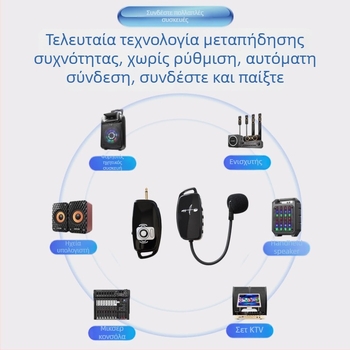 Jianshi W-06 Πυκνωτικό μικρόφωνο ειδικά για όργανα, Καρδιοειδές, εύρος 20 Hz–20 kHz, Ενσωματωμένη μπαταρία 12 ωρών