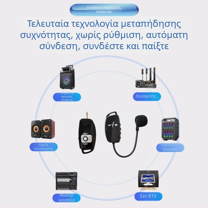 Jianshi W-06 Πυκνωτικό μικρόφωνο ειδικά για όργανα, Καρδιοειδές, εύρος 20 Hz–20 kHz, Ενσωματωμένη μπαταρία 12 ωρών
