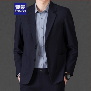 Romon ανδρικό casual σακάκι, Stand collar, μονόμπροστο, χαλαρή γραμμή, λεπτό ύφασμα, κύριο ύφασμα: λινό