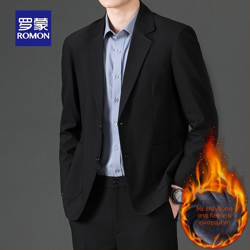 Romon ανδρικό casual σακάκι, Stand collar, μονόμπροστο, χαλαρή γραμμή, λεπτό ύφασμα, κύριο ύφασμα: λινό