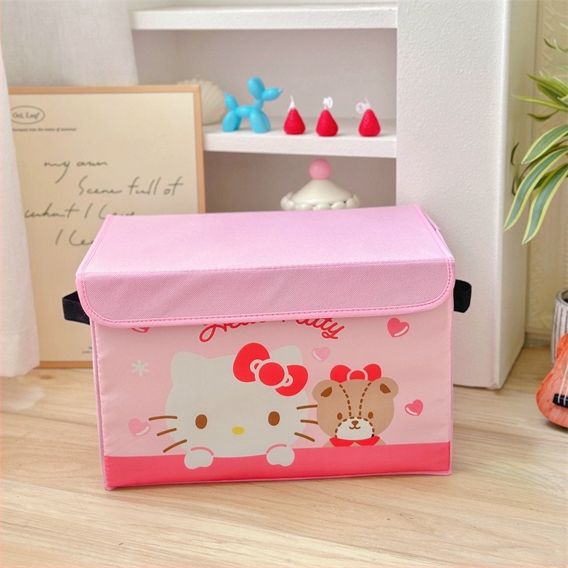 Αναδιπλούμενο υφασμάτινο κουτί αποθήκευσης με σχέδιο καρτούν, 35 L, φορητό για οικία και φοιτητικό δωμάτιο