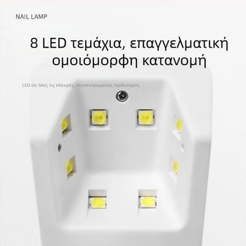 Saiki K6 Φορητή επαγωγική λάμπα νυχιών με επαναφορτιζόμενη μπαταρία για σαλόνια μανικιούρ