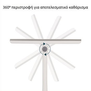 FaSoLa περιστρεφόμενος αποξεστήρας παραθύρων για μπάνιο — χειροκίνητο εργαλείο καθαρισμού γυαλιού (PP/TPR), με σκούπισμα από τη μια πλευρά, οικιακή χρήση