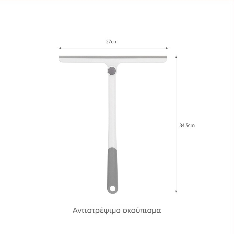 FaSoLa περιστρεφόμενος αποξεστήρας παραθύρων για μπάνιο — χειροκίνητο εργαλείο καθαρισμού γυαλιού (PP/TPR), με σκούπισμα από τη μια πλευρά, οικιακή χρήση