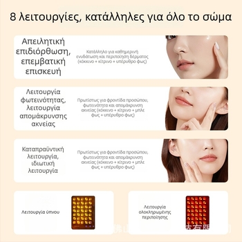 Xin Phil συσκευή μάσκας προσώπου για μείωση ρυτίδων με θεραπεία υπέρυθρης και χρωματικής ακτινοβολίας, φορητή, IPX3 αδιάβροχη.