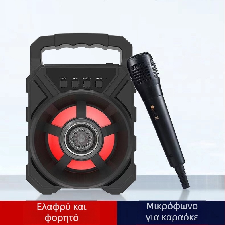 3 ιντσών φορητός Bluetooth ηχείο με υπογούφερ, εξωτερική χρήση, 5W, Bluetooth 5.3, ενσωματωμένη μπαταρία, εύρος 100 Hz–20 kHz, SNR ≥75 dB, εμβέλεια 10 m