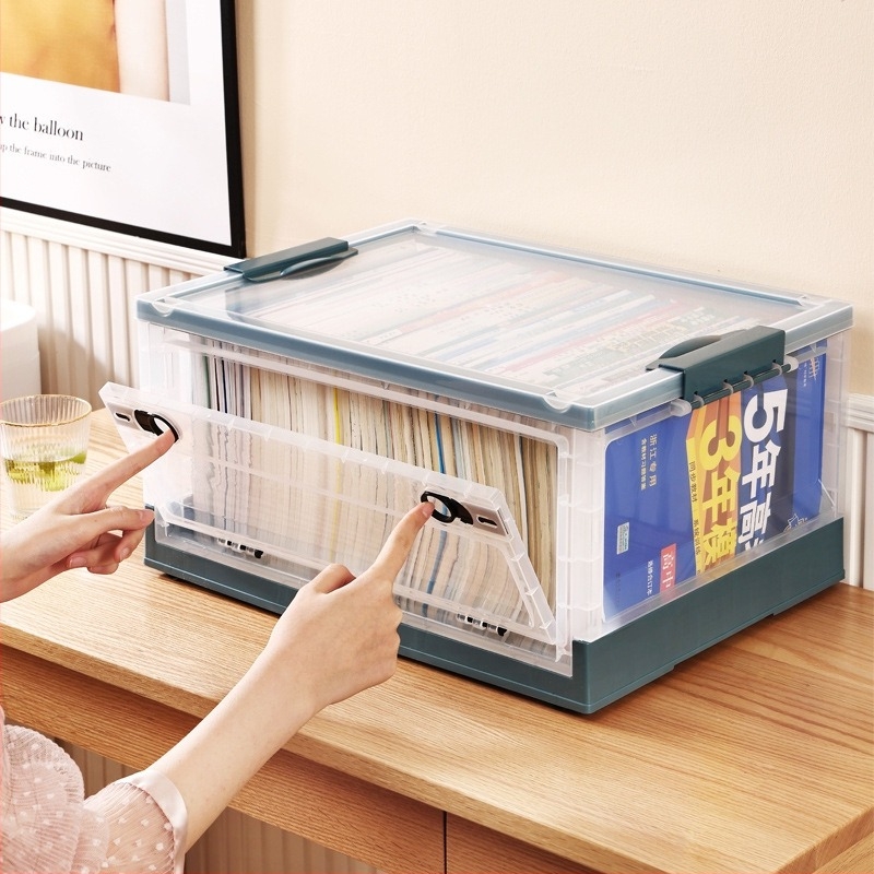 Αναδιπλούμενο πλαστικό κουτί αποθήκευσης ρούχων, διαφανές, χωρητικότητα 10–20 λίτρα, φορητό