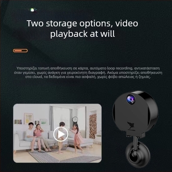 H6 Έξυπνη οικιακή κάμερα παρακολούθησης, εσωτερική/εξωτερική, ασύρματη Wi‑Fi, 720p HD, εμβέλεια 10-30 μ, απαιτεί κάρτα μνήμης