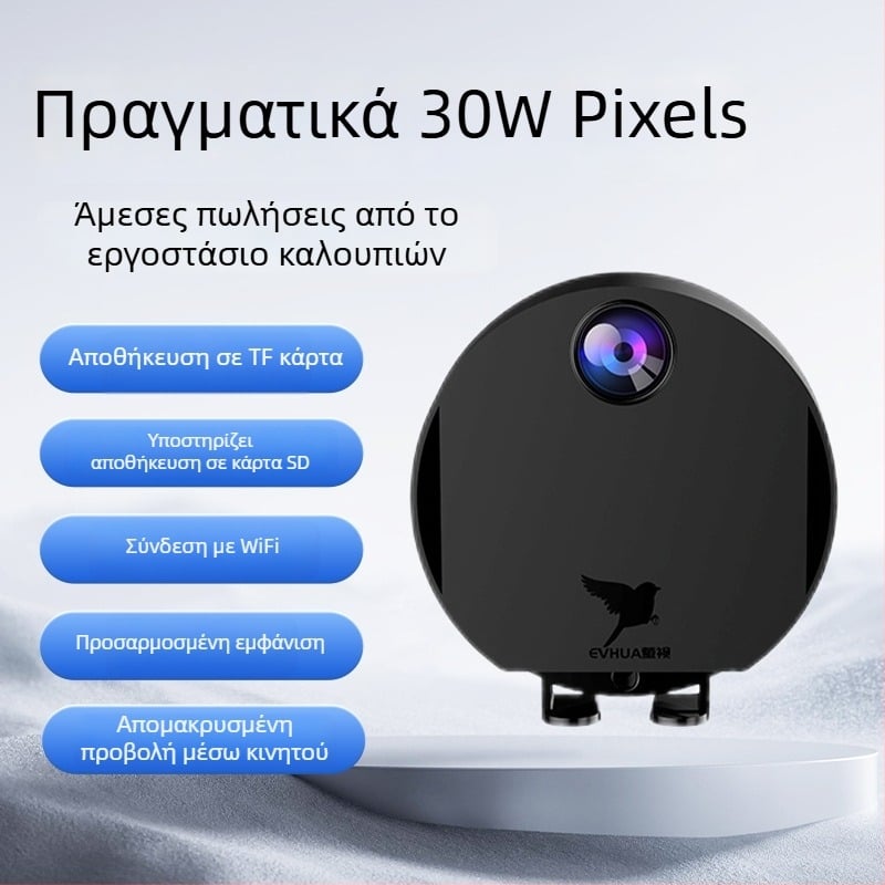 H6 Έξυπνη οικιακή κάμερα παρακολούθησης, εσωτερική/εξωτερική, ασύρματη Wi‑Fi, 720p HD, εμβέλεια 10-30 μ, απαιτεί κάρτα μνήμης