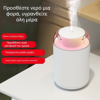 Υγραντήρας οικιακός, συμπαγής κατακόρυφος σχεδιασμός, αθόρυβη λειτουργία, τροφοδοσία μέσω USB, δεξαμενή 1.0–2.5 L, κάλυψη 41–60 τ.μ.