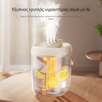 Υγραντήρας οικιακής χρήσης με 3 ακροές ψεκασμού, τροφοδοσία USB, δεξαμενή νερού ≤0,5 L, κατάλληλο για χώρους έως 10 m², θόρυβος 36–45 dB