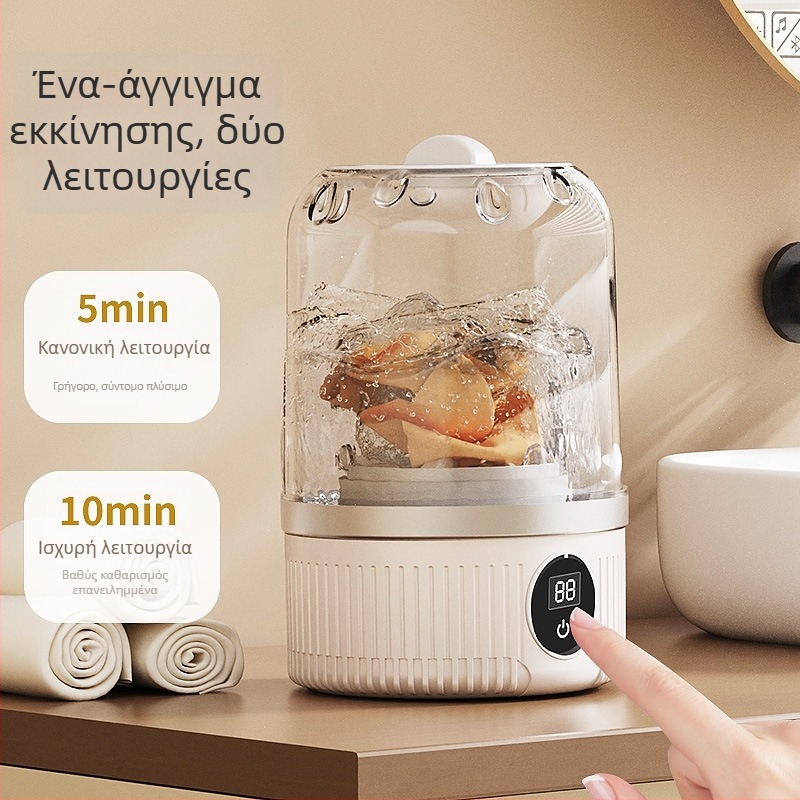 MN01 Φορητό Πλυντήριο για Εσώρουχα (Μηχανική λειτουργία; Χρονόμετρο έως 2 ώρες; USB επαναφορτιζόμενο + Ανεξάρτητη τροφοδοσία; Ονομαστική τάση 5V; Ισχύς 15W)